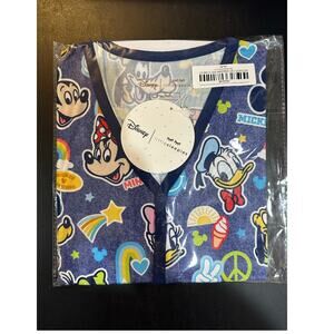 Little Sleepies Disney's Mickey's Clubhouse- Women's MEDIUM PJ TOP- NAVY- NEW